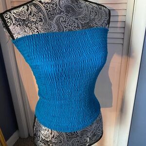 Y2K VINTAGE A BABE TEAL TUBE TOP ONE SIZE